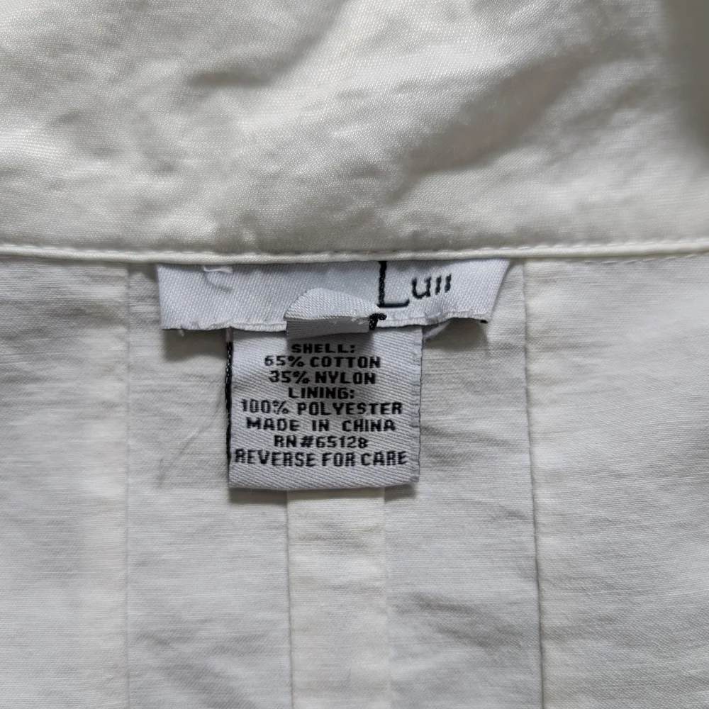 Luii White High Collar Half Sleeve Jacket Size Small - Picture 10 of 11